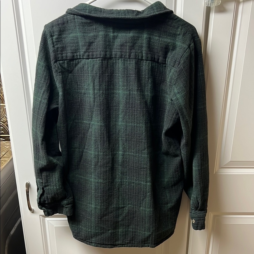 KITTENISH Green Plaid Flannel Shirt, Large - Picture 4 of 4